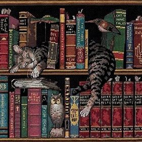 DIMENSIONS 'Frederick the Literate' Snoozing Cat Cross Stitch Kit