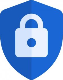 Blue shield with lock icon