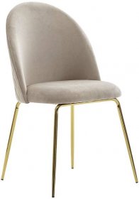 Sada Židlí Béžová - barvy zlata/béžová, Moderní, kov/textil (53/86/50cm) - MID.YOU