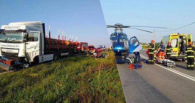 Tragédie u Strážnice: Kamion se čelně srazil s autem! Dva mrtví, třetí bojuje o život