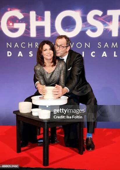 German actress Gerit Kling and her husband Wolfram Becker during the premiere of 'Ghost - Das Musical' at Stage Theater on December 7, 2017 in...