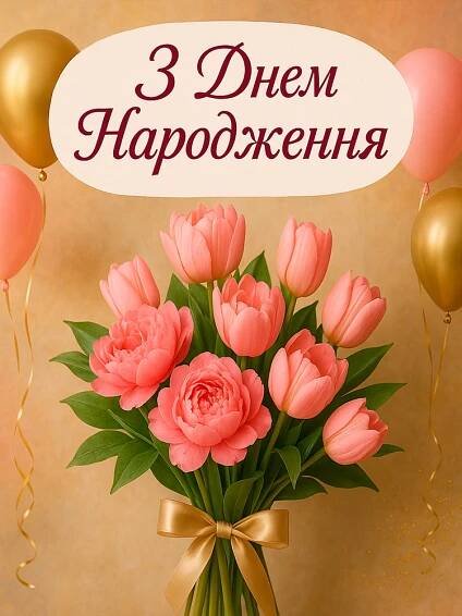 мінімалістична картинка з днем народження для жінок