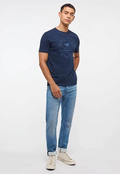 Pánské tričko MUSTANG modré | EXE JEANS | Specialisté na džíny Mustang, Cross, Mavi a další
