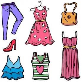 Oblečení pro ženy čmáranice — Ilustrace