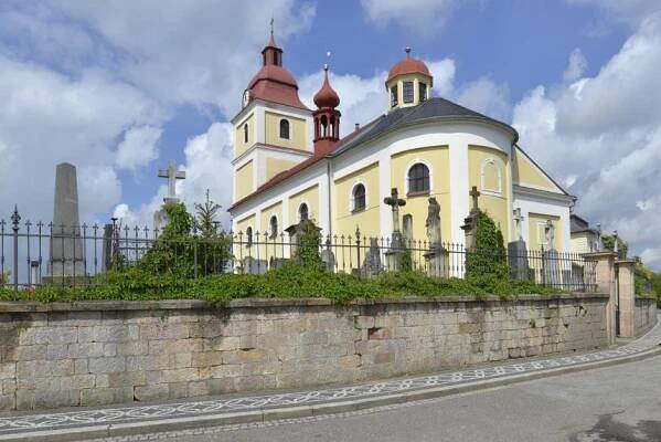 Kostel Všech svatých a fara, Lázně Bělohrad - Církevní stavby - Český ráj - Lázně Bělohrad