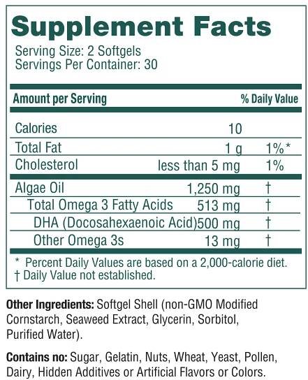 iwi life DHA supplement facts
