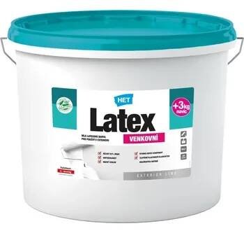 Fasádní barva HET Latex VENKOVNÍ bílá omyvatelná latexová venkovní barva 10 + 3 kg Bílá