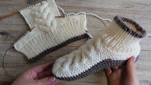 pletené ponožky postup