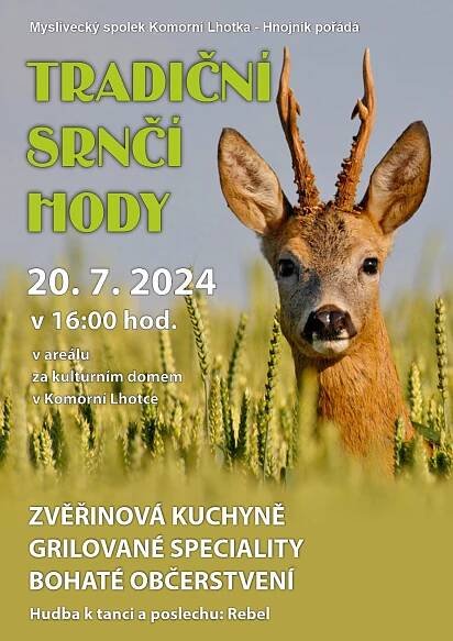 Tradiční zvěřinové hody SRNČÍ HODY - 20. 7. 2024 | Obec Komorní Lhotka