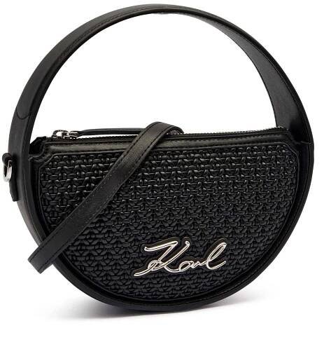 Kůžoná kabelka na rameno k/signature Karl Lagerfeld | černá A3W30053