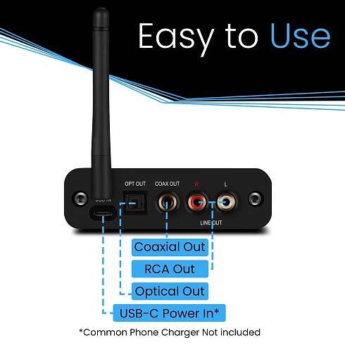 BluDento B2 True Hi-Fi aptX HD LDAC Bluetooth Audio Receiver Toslink Coaxial