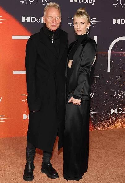 Sting and Mickey Sumner attend the "Dune: Part Two" premiere at Lincoln Center on February 25, 2024 in New York City. 