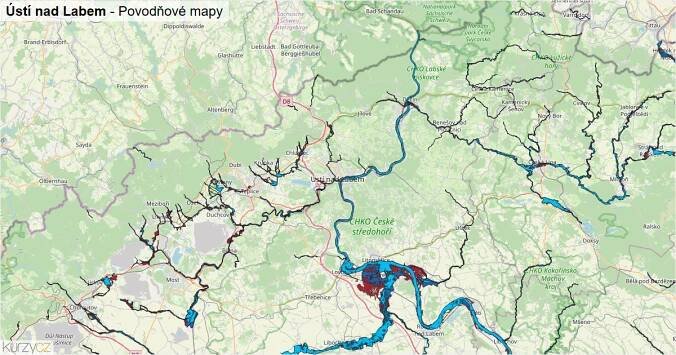 Povodňová mapa Ústí nad Labem