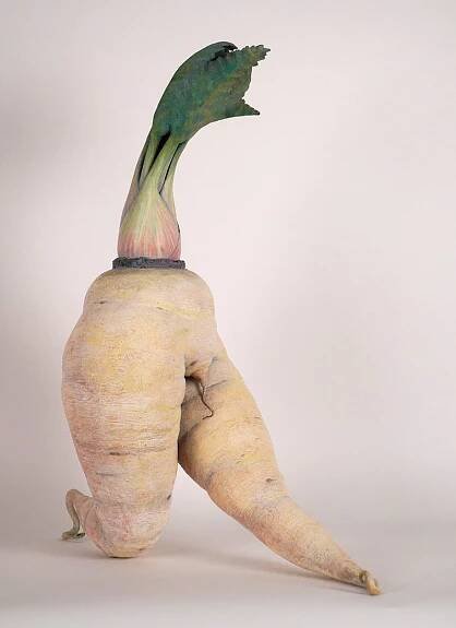 Parsnip, 2020, terra cotta, casein paint, 30 x 19.25 x 11 inches