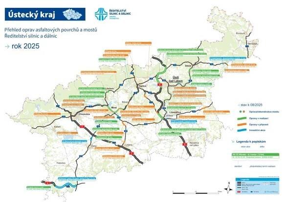 Přehled plánovaných oprav pro rok 2025 v Ústeckém kraji – srpen | Kurzy.cz
