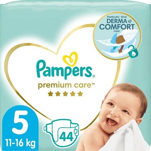 Pampers Premium Care plenky vel. 5, 11-16 kg, 44 ks