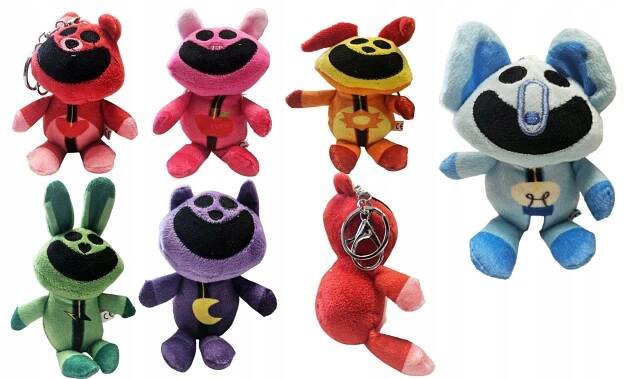 PŘÍVĚSEK NA KLÍČE PLYŠÁK SMILING CRITTERS CATNAP 15CM E2495 emaj