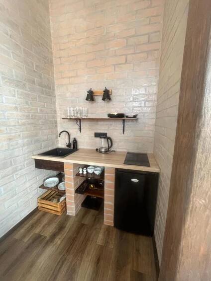 Kuchyň nebo kuchyňský kout v ubytování Apartmány v Podzámčí v blízkosti zámku Blatná