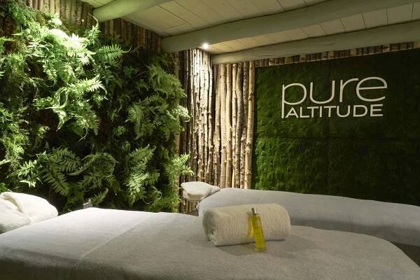 Massage beds at Pure Altitude spa at Les Fermes de Marie Hotel.