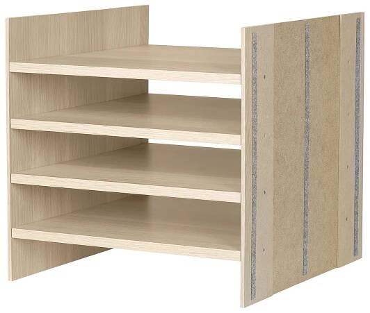KALLAX Insert with 4 shelves - white stained/oak effect 33x33 cm