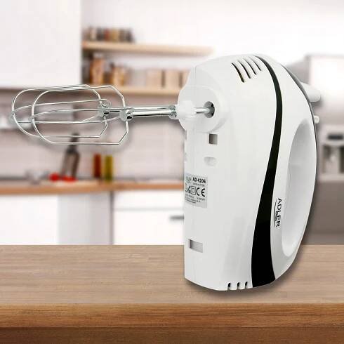 Mixér s otočnou mísou Ruční kuchyňský robot 3L 550W 5 Rychlosti 2 Hroty Bezpečnost bezpečnostní pojistka protiskluzové podložky ochrana proti přehřátí ochrana proti uvolnění koncovek během provozu