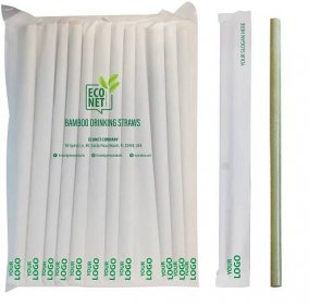 Organic Bamboo Straw Individually Wrapped Customized with Your Branding. $$ Contact sales - Econet Green Products
