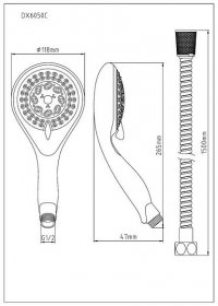 Eisl - Set ruční sprchy, hadice a sprchového držáku WELLY, chrom, DX6050C (DX6050C)
