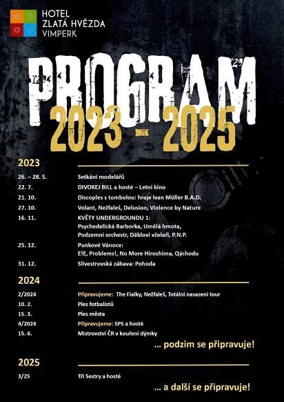 Program hotelu Zlatá hvězda 2023 - 2025 - Šumava.eu - webkamery, zpravodajství, počasí, uzdravuje,