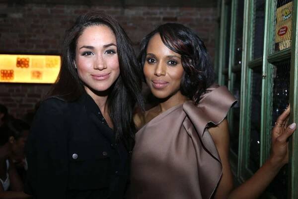 Actress Meghan Markle and Kerry Washington attend ELLE & Tod's Celebrate Kerry Washington at Il Buco Alimentari & Vineria on May 15, 2013 in New York City
