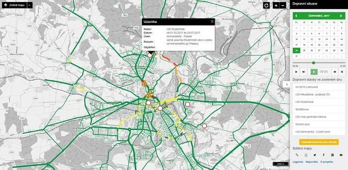 Plzeň má unikátní mapu intenzity dopravy: Zobrazí uzavírky a předpoví zácpy