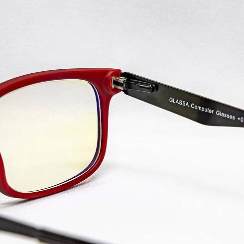 GLASSA Blue Light Blocking Glasses PCG 02, - 3,00 dio, červené
