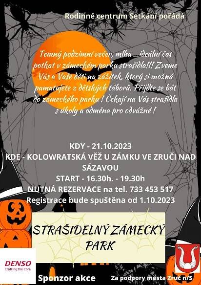 Strašidelný zámecký park- 20.10.2023 - Zámek Zruč nad Sázavou