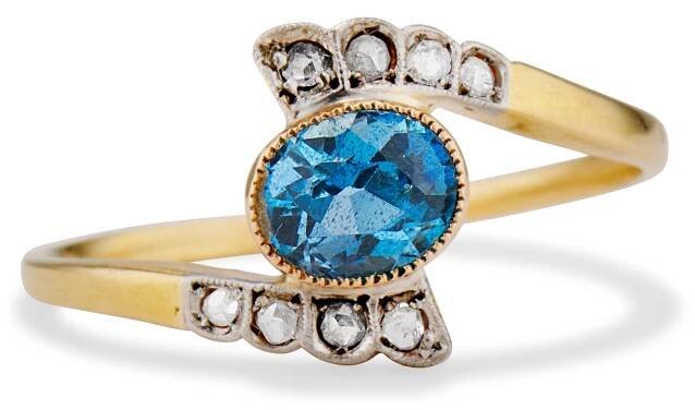 Blue Stone Bypass Ring