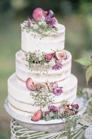 Nahý dort - svatební dort bez polevy