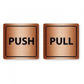 Piktogramy Push/Pull bronz