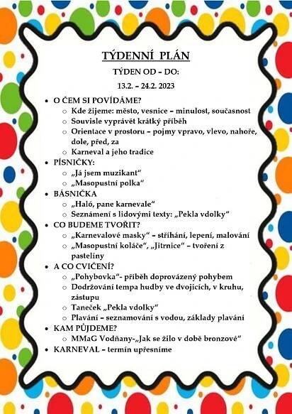 Obrázek - Týdenní plán
