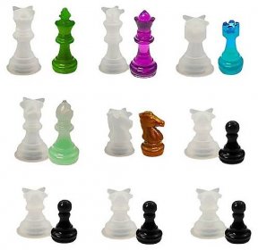 Nástroje na výrobu řemesel pro kutily Mezinárodní šachy UV Epoxidová pryskyřice Silikonové formy Šachovnicová forma