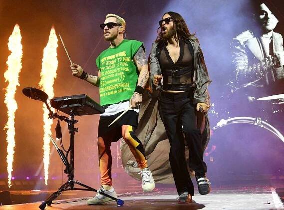 Shannon Leto and Jared Leto of Thirty Seconds To Mars perform on stage at The O2 Arena on June 04, 2024 in London, England.