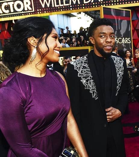 Taylor Simone Ledward and Chadwick Boseman