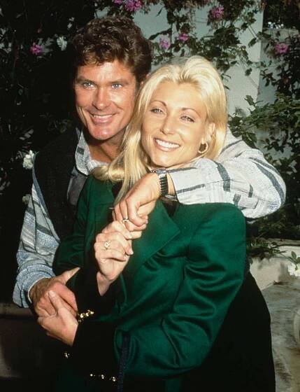 American actor and singer David Hasselhoff and his wife, American actress Pamela Bach 