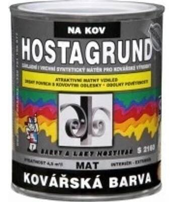 Barvy a laky Hostivař 2v1 S2160 0,6L kovářská čerň 0950