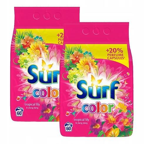 Prací  prášok - Surf Prací prášok Tropical Lily Color 2x3,9 kg