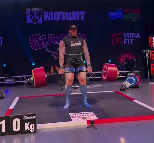 Hafþór Júlíus Björnsson deadlifting in a strongman competition.