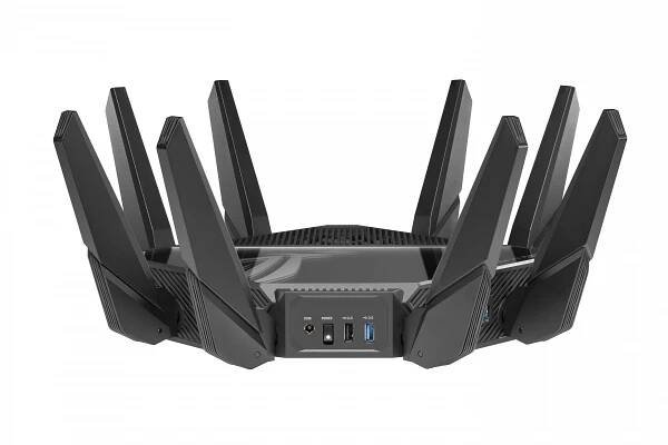 ASUS ROG Rapture GT-AXE16000 bezdrátový router 10 Gigabit Ethernet Tři pásma (2,4 GHz / 5 GHz / 6 GHz) Černá (90IG06W0-MU2A10)