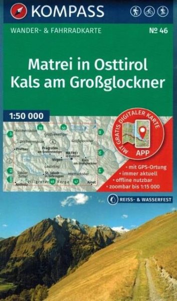 MATREI IN OSTTIROL GROSSGLOCKNER WYSOKIE TAURY MAPA WODOODPORNA 46 KOMPASS