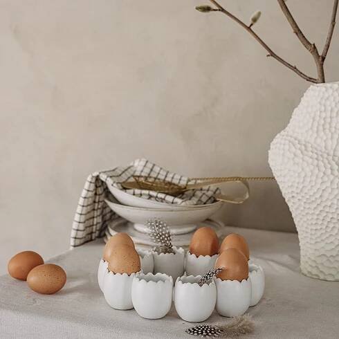 Velikonoční věnec Eggshell White 25 cm