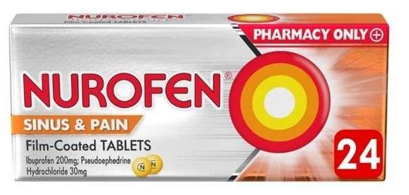 Nurofen Sinus & Pain Ibuprofen 200mg Film Coated Tablets - 24 Pack