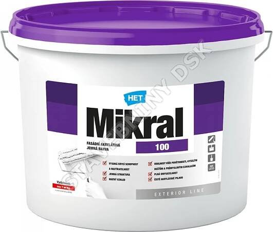 HET MIKRAL100 - bílá fasádní vysoce propustná barva | DSK stavebniny