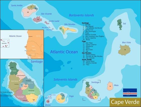 Kapverdské ostrovy mapa – Výběr skvělých map ke stažení