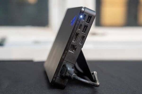 The 2025 XG Mobile’s ports — and a standard AC power connector, because the power supply lives inside.